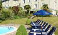 Outside swimming pool within the grounds of The Royal Hotel, Ventnor, Isle of Wight, luxury, place to stay
