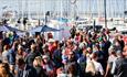 Race village at Round the Island Race 2022, Sailing, Isle of Wight, event - Image credit: Paul Wyeth