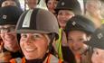 Sally Rand and riders in a group photo, Fairfields Farm Riding School, Ryde, Isle of Wight, children's activities, family fun, adventure rides