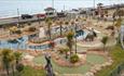 Aerial view of Jurassic Bay 18 hole adventure golf at Pirates Cove, Shanklin, Isle of Wight, activities, family