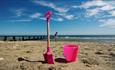 Bucket and spade on Shanklln beach, Things to Do, Isle of Wight