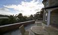 Outside dining area with view of Ventnor Botanic Garden at Signal Point, Self Catering, Isle of Wight