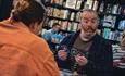 Isle of Wight, Things to Do, eating out, Newport, Snacks and Ladders, Board Game cafe, 2 men playing board/card game