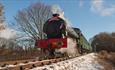 Isle of Wight, Things to Do, Christmas Events, Santa Specials, Steam Railway, Havenstreet, Ryde, Locomotive in snow
