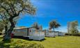 Outside view of caravans at The Orchards Holiday Park, Isle of Wight