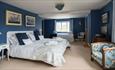 The Blue Room, double bedroom, at Tapnell Manor, Self-catering, West Wight, Isle of Wight