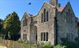 Outside view of The Old Abbey Farmhouse Holiday Cottage at Quarr Abbey, self-catering, Isle of Wight