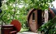 Sauna within the grounds of The Garlic Farm, Newchurch, self-catering, glamping, holiday cottages, country, Isle of Wight