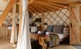 Inside view of the interior of a yurt at The Garlic Farm, Newchurch, self-catering, glamping, luxury, country, Isle of Wight
