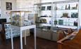 Variety of cabinets inside of Ventnor Heritage Centre, museum, history, Isle of Wight