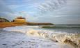 Waves crashing into shore at Ventnor Beach, Isle of Wight, Things to Do