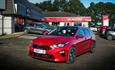 Red Kia car available to hire at Leslies Kia Rental, car hire, Isle of Wight