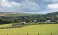 Campsite at Downsview CL with rolling countryside behind, touring and camping, Isle of Wight