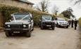 Isle of Wight, Wedding Venue, Westover Farm, Calbourne, wedding vehicles lined up