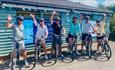 Group of people hiring bikes from Newport Hire Centre, Wight Cycle Hire, bikes, things to do, Isle of Wight