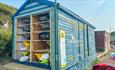 Outside view of SupDog hire shack, SupDog kayak and paddleboard hire, Colwell beach, Isle of Wight, sports activities, water sports
