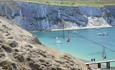 Chairlift with a beach view at The Needles Landmark Attraction, Alum Bay, Isle of Wight, Things to Do