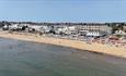 Aerial view of the Sandringham Hotel from the sea, Sandown, Isle of Wight, accommodation, coastal hotel, sea view rooms, family friendly hotel