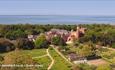Aerial view of Quarr Abbey, Ryde, Isle of Wight, things to do, history, family, island life