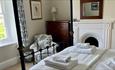 Four poster bed at The Mill House, Isle of Wight, Accommodation, Self Catering