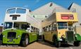 Two vintage buses stationary, Wightrider, Isle of Wight Bus & Coach Museum, Ryde, classic buses, what's on, event - image credit: Rosie Taylor-Cant