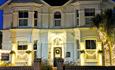 Outside view of Fernhurst Holiday Apartments with Christmas lights, self catering, Shanklin, Isle of Wight