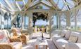 Conservatory with sea views at Old Vicarage Garden Apartment, self catering, Shanklin, Isle of Wight