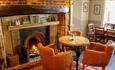 Inside dining area with open fire at The Kings Head, Yarmouth, Isle of Wight, pub, local produce, live music