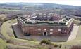 Aerial view of the Golden Hill Fort, The Tap Room, house in historic fort, self catering, Freshwater, Isle of Wight