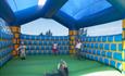 Children playing on a bouncy castle in the grounds of the Horse & Groom, eating out, local produce, Isle of Wight