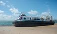 Hovercraft departing into the sea, Hovertravel's Hovercraft Flight Experiences, things to do, tour, history, activities, Isle of Wight