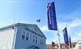 Outside view of Cowes Harbour office at Town Quay, Cowes