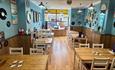 Inside dining at Bonnygoo Bar & Burger Lounge, Shanklin, Isle of Wight, food, burgers, live music