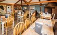 Dining tables inside the Chequers Inn, Rookley, Isle of Wight, food and drink