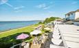Sea view from restaurant at Norton Grange Coastal Village, Yarmouth, Isle of Wight, Warner Hotels