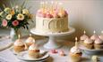 Large cake and cupcakes with candles at Wight Cakes & Foods, eat & drink, delivery, Isle of Wight