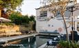 Outdoor heated pool at Foresters Hall, Cowes, boutique hotel, Isle of Wight