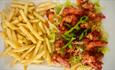Prawns, salad and fries at Mushi The Rex, Ventnor, Isle of Wight, restaurant, European food, Asian food, local produce, eat & drink
