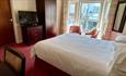 Double bedroom with view of the town at the Sandringham Hotel, Sandown, Isle of Wight, accommodation, coastal hotel, sea view rooms, family friendly h