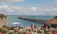 View of garden and sea view from The George Hotel, Yarmouth, Isle of Wight