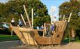 Pirate ship in playground at Old Mill Holiday Park, Isle of Wight