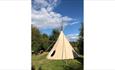 Outside view of a tipi, Isle of Wight Tipi Holidays, glamping, luxury, camping