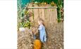 Toddler walking around hay bales at the Pumpkin Patch event at Westover Farm, family friendly, children's activities, Halloween event, what's on, Isle