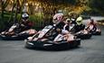 Group of people racing in karts on the track at Wight Karting, activities, attraction, Isle of Wight
