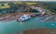 Wightlink ferry moored at Fishbourne