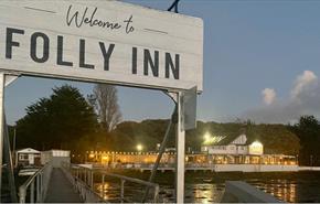 Outside view of The Folly Inn from the river, East Cowes, pub