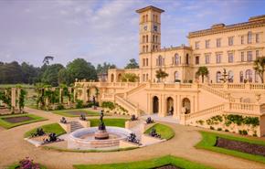 Rear view of Osborne house from gardens, attraction, things to do, East Cowes, Isle of Wight