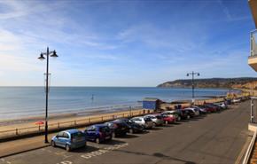 View of Sandown beach from Bayshore Hotel on the Isle of Wight
