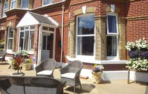 View of the front entrance of Brooke House, Shanklin, Isle of Wight, B&B