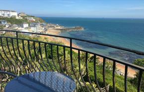 Balcony with seaviews at Beach View Apartment, Ventnor, Isle of Wight, Self-catering